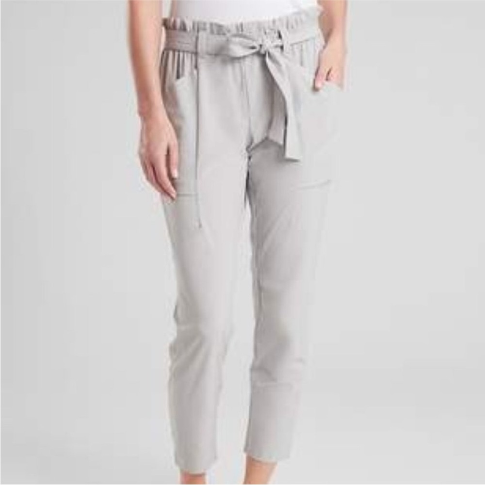Athleta Gray Tie-Waist Pants